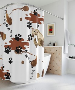 Dog Fun Printed Shower Curtain - Playful Bathroom Decor