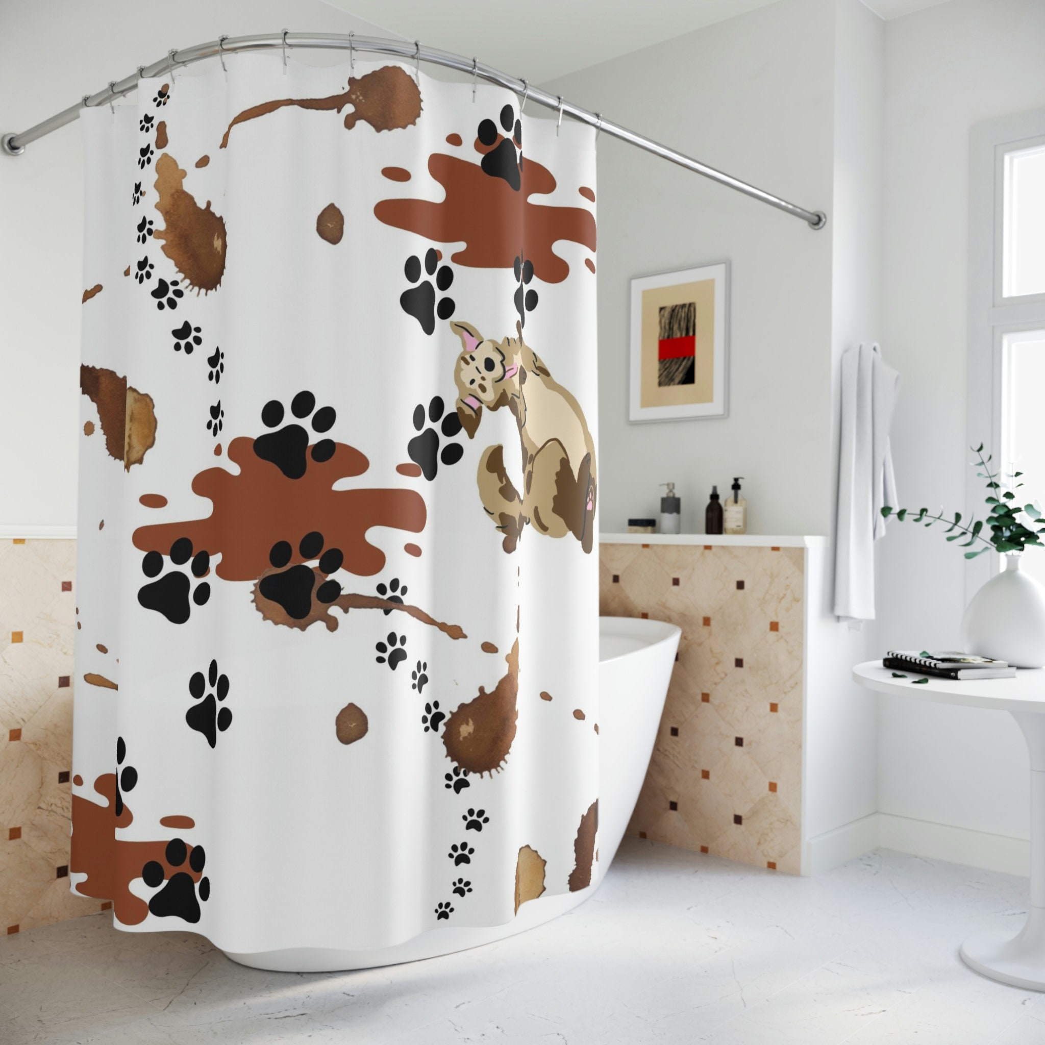 Dog Fun Printed Shower Curtain - Playful Bathroom Decor
