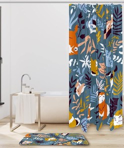 Dog Pattern Unique Bathroom Shower Curtain For Dog Lovers