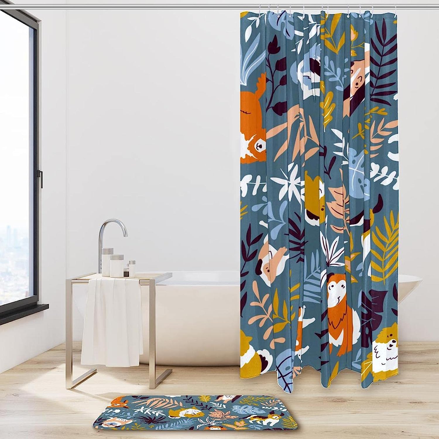 Dog Pattern Unique Bathroom Shower Curtain For Dog Lovers