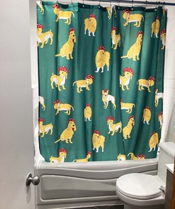 Dog Pattern Water Resistant Shower Curtain: A Playful Addition To Your Bathroom Decor