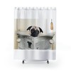 Dog Reading Newspaper Funny Shower Curtain, Bathroom Decor With Cute Gift For Dog Lovers