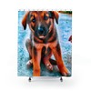 Dog Shower Curtain With Art Print By Francesca Lombardo For A Lovely And Colorful Bathroom Decor