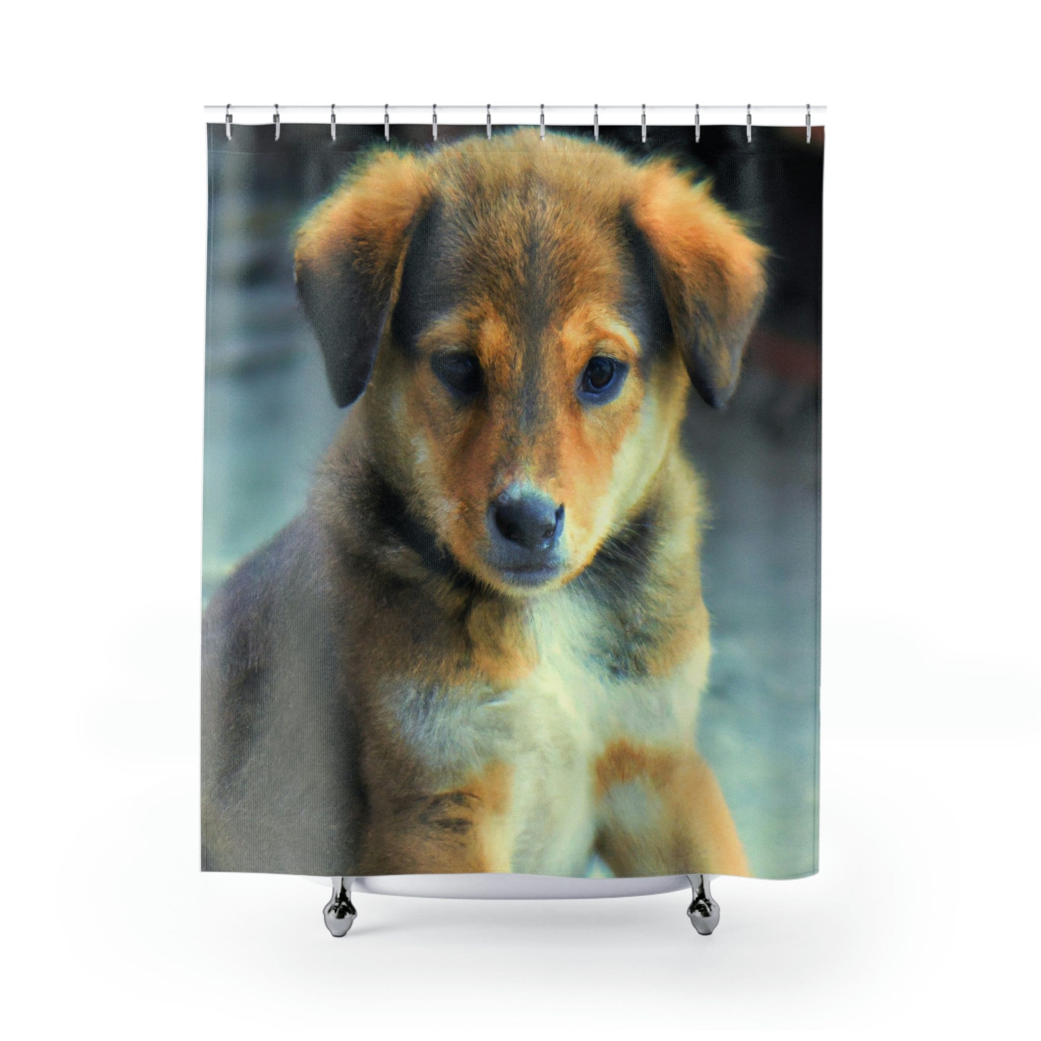 Dog Shower Curtain With Watercolor Art By Francesca D'Amico For Unique And Beautiful Bathroom Decor