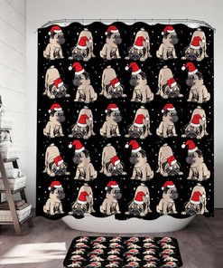 Dog Silhouette Shower Curtain For Animal Lover Bathroom Decor