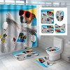Dogs Reading Newspapers Shower Curtain With Anti-Slips And Toilet Mats
