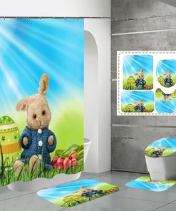 Dolls Waterproof Shower Curtain for a Lovely Easter - Shower Curtain Designs