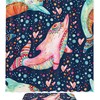 Dolphin And Heart Printed Shower Curtain For Bathroom Decor