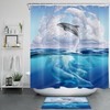 Dolphin Cloud Shower Curtain - Ocean Abstract Bathroom Accessory