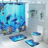 Dolphin Fish Print Waterproof Durable Bath Curtain Bathroom Travel Shower Curtain