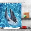 Dolphin In The Aquarium - Unique Fabric Shower Curtain For Bathroom Decoration