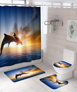 Dolphin Print Shower Curtain Bathroom Cover for a Nautical and Charming Bathroom Decor
