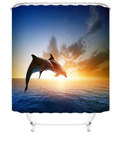 Dolphin Print Shower Curtain Bathroom Cover for a Nautical and Charming Bathroom Decor