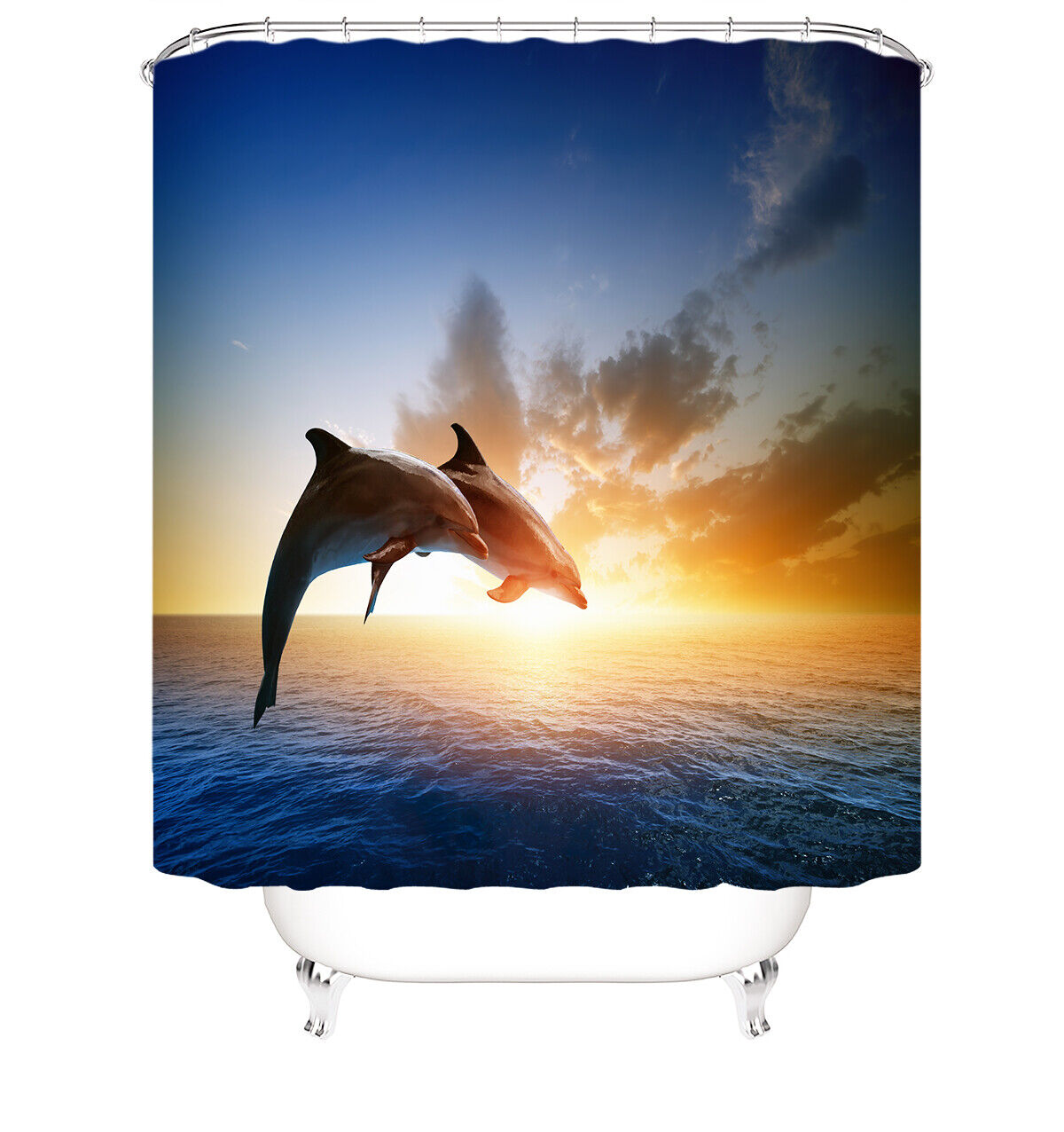Dolphin Print Shower Curtain Bathroom Cover for a Nautical and Charming Bathroom Decor