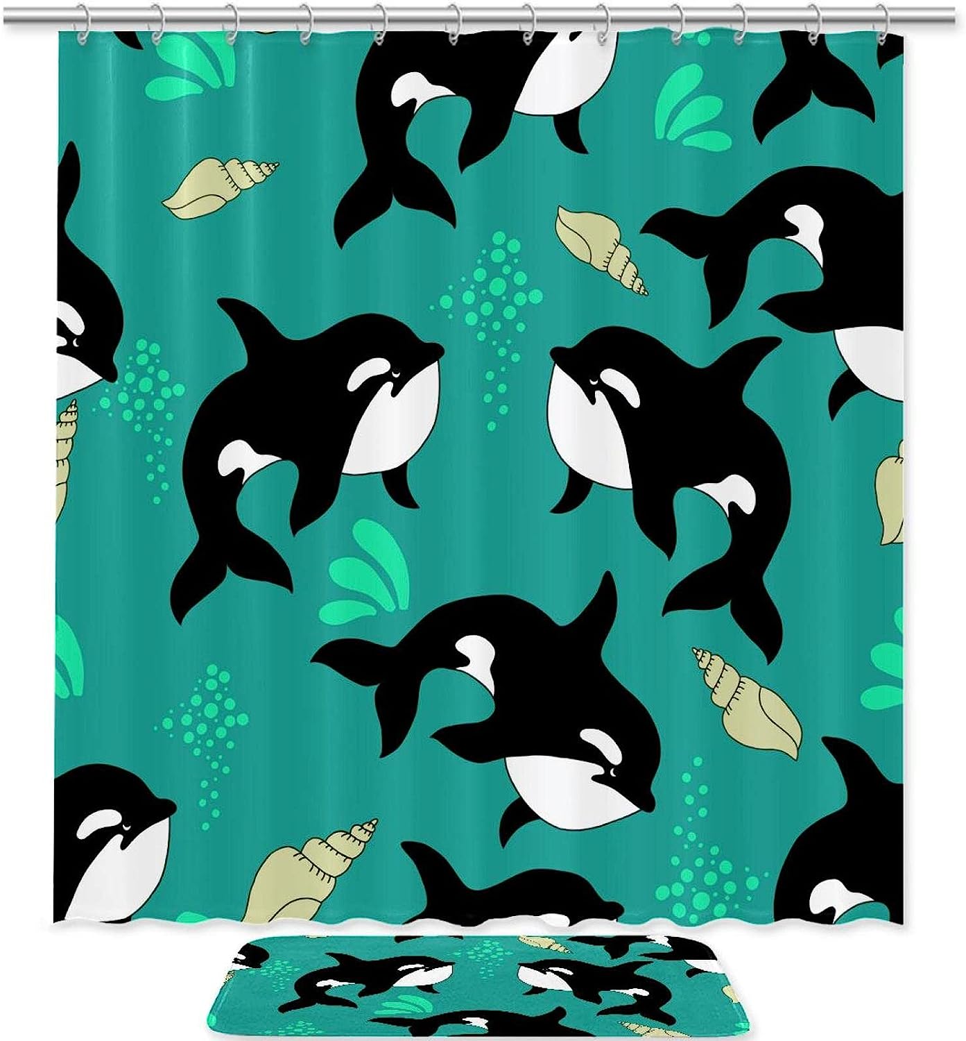 Dolphin Sea Animal Restroom Shower Curtain For A Beachy And Coastal Bathroom