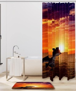 Dolphin Sea Ocean Scenic Shower Curtain for Your Bathroom