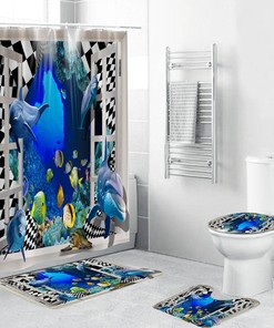 Dolphin Shower Curtain Set