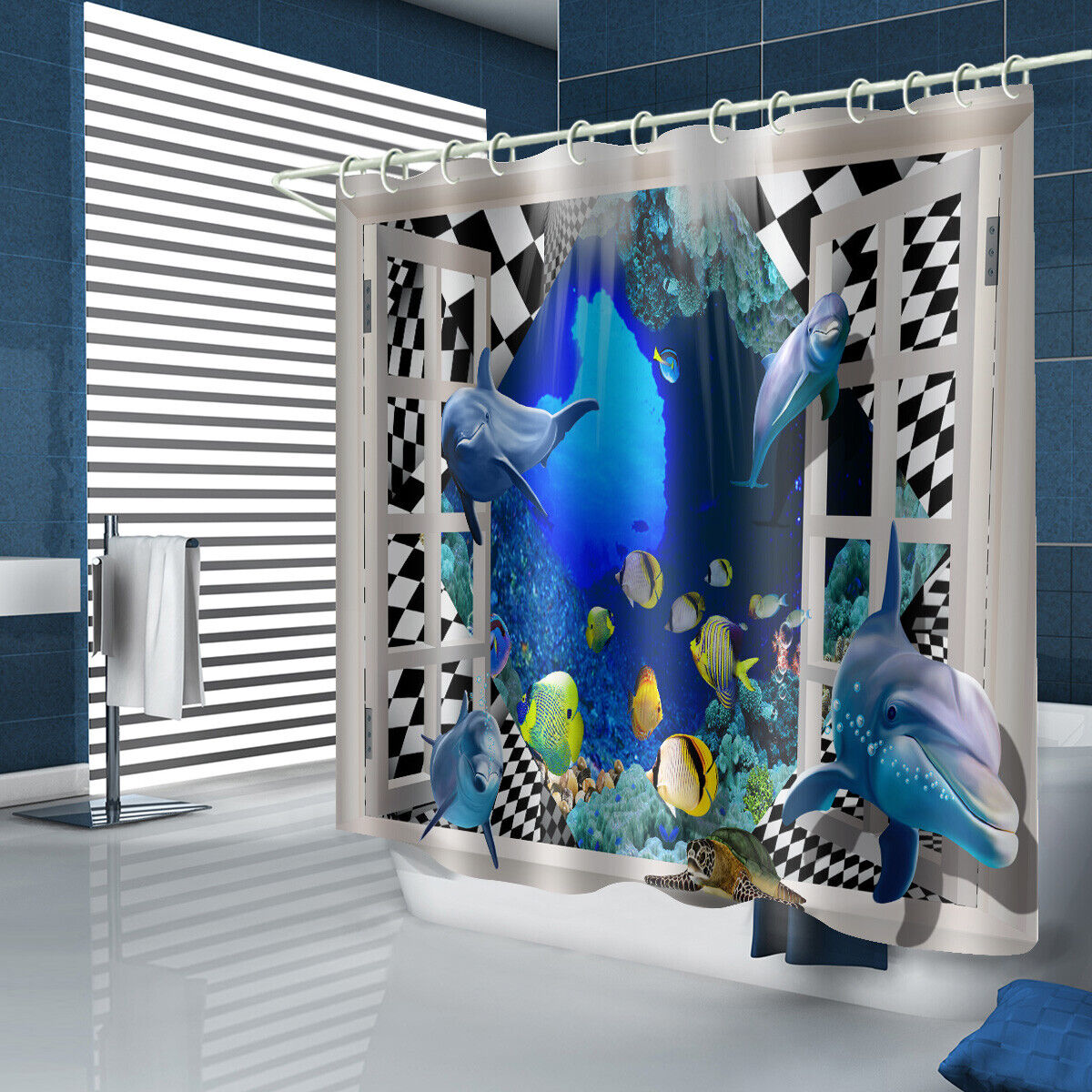 Dolphin Shower Curtain Set - Image 2