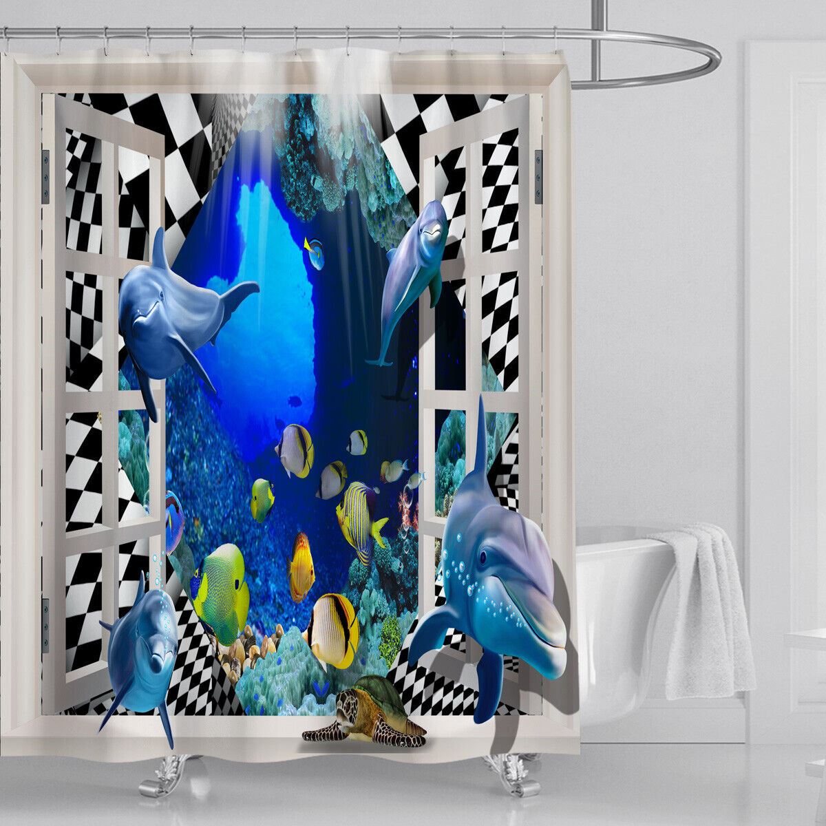 Dolphin Shower Curtain Set - Image 3