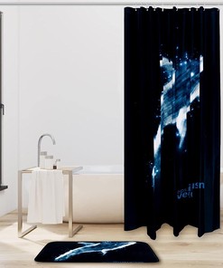 Dolphin Shower Curtain - Waterproof and Starlight Theme