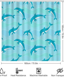 Dolphin Shower Curtain for Bathroom - Elegant Shower Curtains Decor Ideas for Nature Lovers
