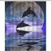 Dolphin under the Moon Shower Curtain: Kid-Friendly Bathroom Accessory for Shoal Enthusiasts