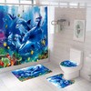 Dolphins Aqua Blue Shower Curtain For Bathroom