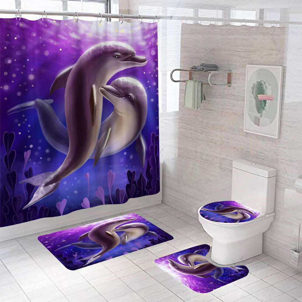 Dolphins In The Waves Shower Curtain For Bathroom