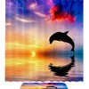 Dolphins Jumping Out Of Sea Shower Curtain For Bathroom Decors