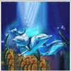 Dolphins Printed Shower Curtain Waterproof For Beautiful Bathroom Decor