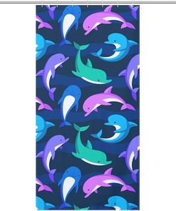 Dolphins Soft Fabric Shower Curtain For Bathroom Decor
