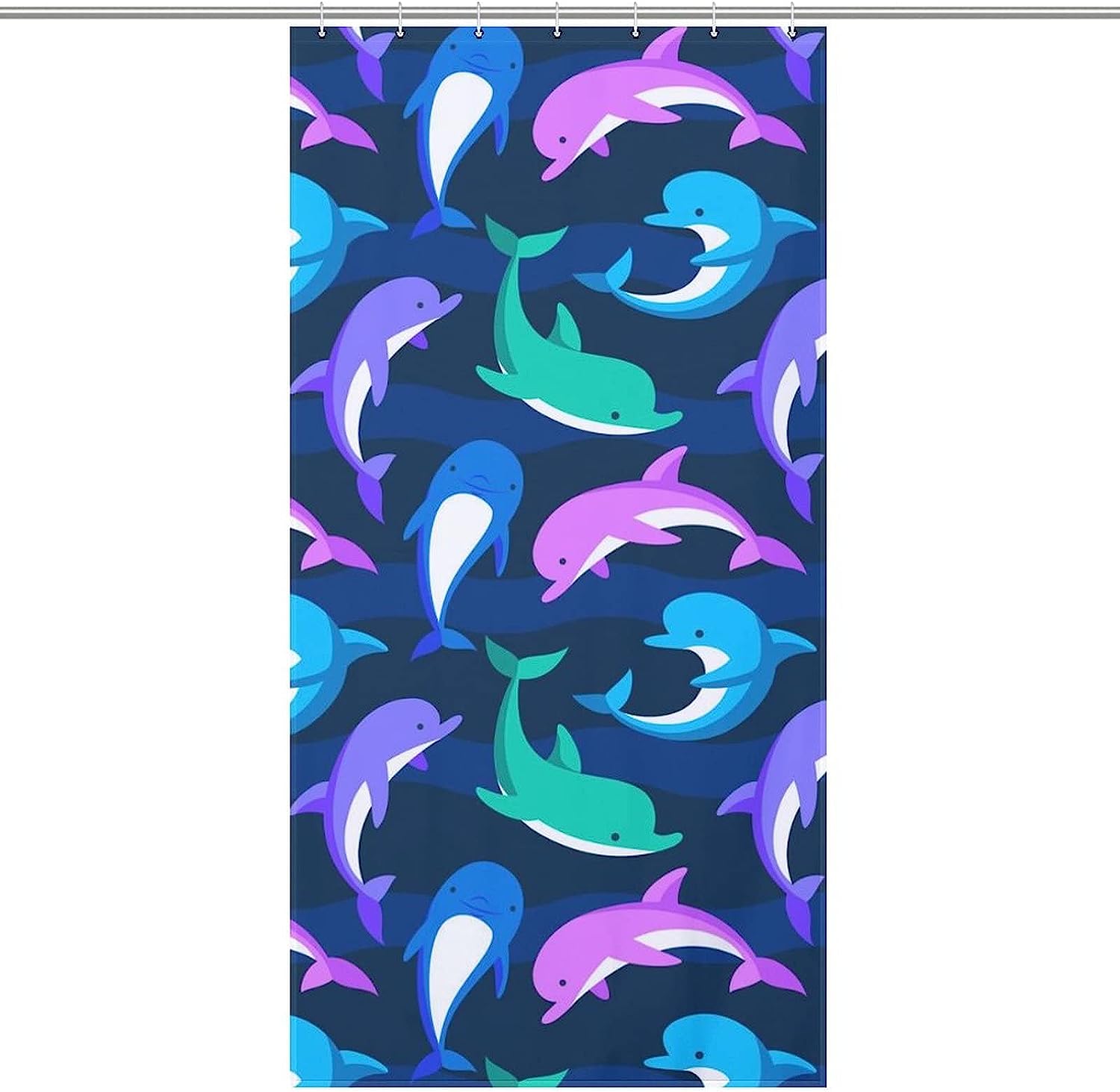 Dolphins Soft Fabric Shower Curtain For Bathroom Decor