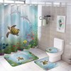 Dolphins and Sea Turtle Shower Curtain for Bathroom - Nature Theme Shower Curtains Decor Ideas for Home