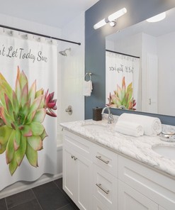 Don't let today SUCC Sukkulente Shower Curtain with Funny Quotes for Bathroom Decor