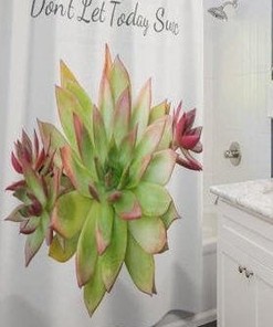 Don't let today SUCC Sukkulente Shower Curtain with Funny Quotes for Bathroom Decor
