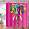 Doodle Elephant Playing with Colorful Ball Print Shower Curtain for Bathroom Fabric Home Decor 