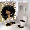 Dope Melanin African American Shower Curtain 4 Piece Set