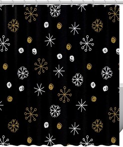 Dot Snowflakes Best Shower Curtain for Bathroom Decor