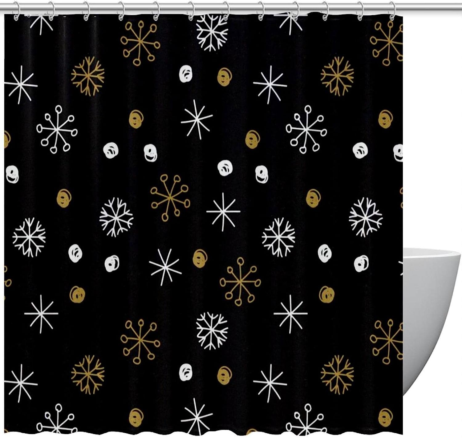 Dot Snowflakes Best Shower Curtain for Bathroom Decor