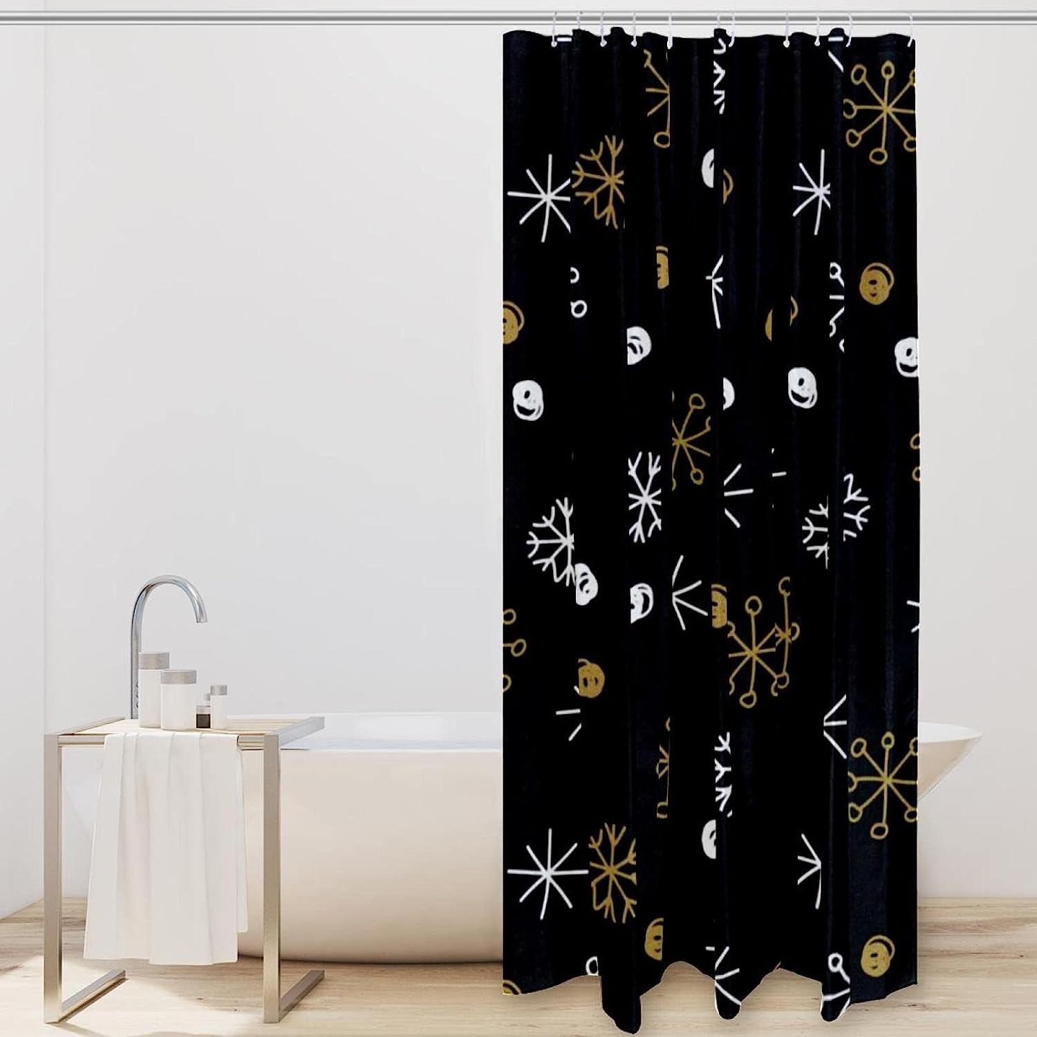 Dot Snowflakes Best Shower Curtain for Bathroom Decor
