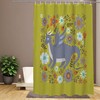 Dragon Among Flowers Design Shower Curtain, Decorative Bathroom Curtain with Fantasy Theme and VISALUNA Keyword