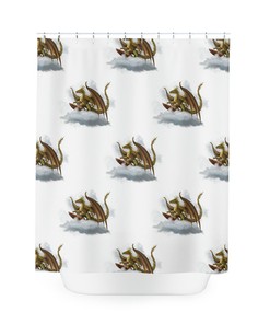 Dragon Cloud Surfing Fantasy Shower Curtain With Bold And Creative Design For Modern Bathroom