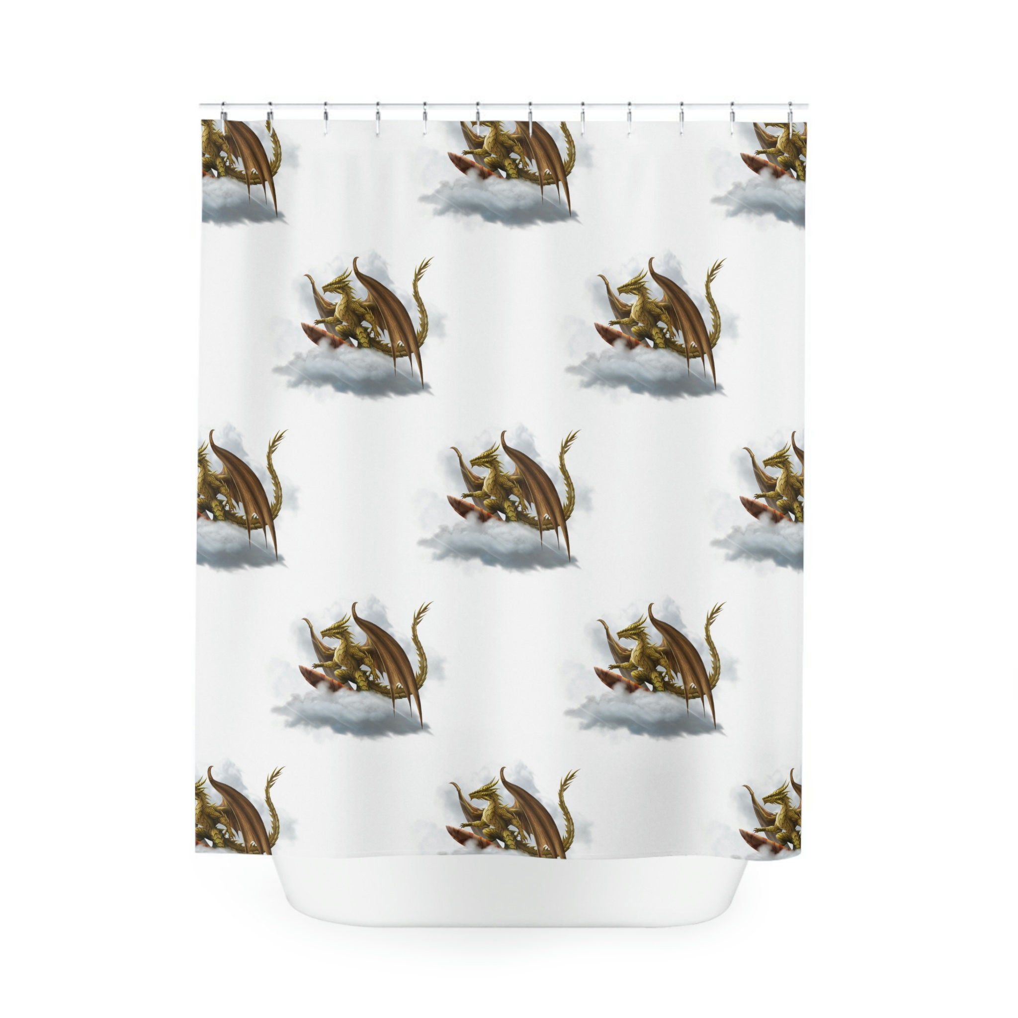 Dragon Cloud Surfing Fantasy Shower Curtain With Bold And Creative Design For Modern Bathroom