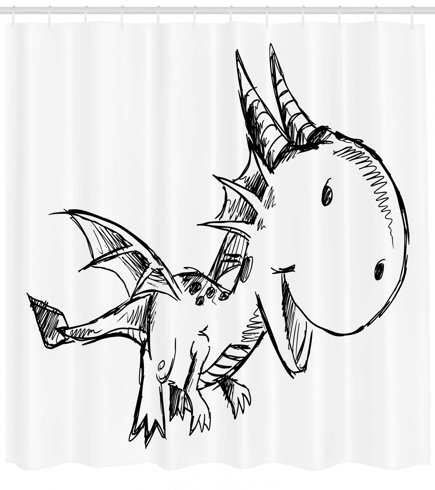 Dragon Lunatic Vintage Bathroom Shower Curtains For A Mythical Theme