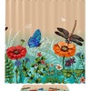 Dragonflies Butterflies Flowers Unique Shower Curtain for Nature Lovers