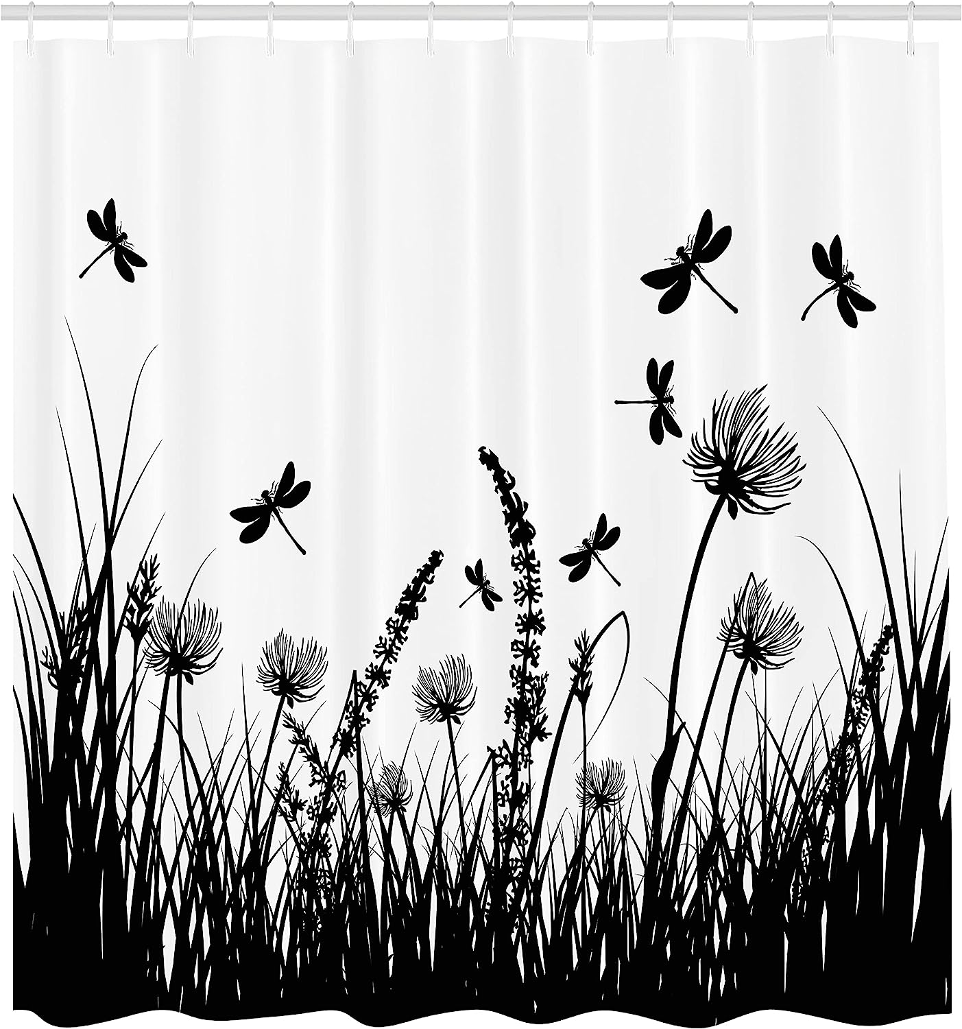 Dragonflies Flying Spring Garden Plants Display Shower Curtain - Image 2