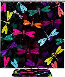 Dragonfly Animal Vintage Bathroom Shower Curtain