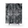 Dragonfly Bohemian Black and White Shower Curtain 