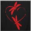 Dragonfly Heart Red Shower Curtain with Metal Grommet Holes for a Chic Style