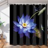 Dragonfly Lotus Fabric Shower Curtain, Waterproof Bath Accessory with Elegant Design 